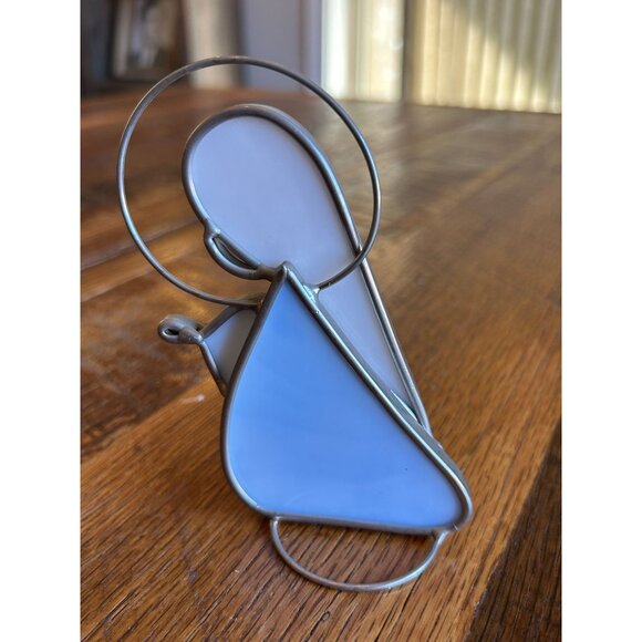 Vintage Stained Glass Nativity Scene With Angels & Star - Picture 4 of 16